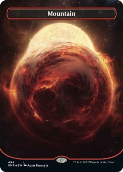 Mountain 494 Borderless Galaxy Foil Unfinity Magic card