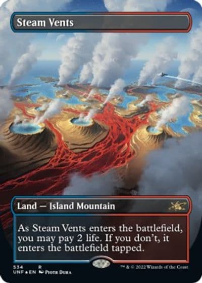 Steam Vents Borderless Galaxy Foil Unfinity Magic card
