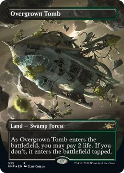 Overgrown Tomb Borderless Galaxy Foil Unfinity Magic card