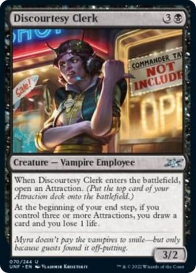 Discourtesy Clerk Unfinity Magic card
