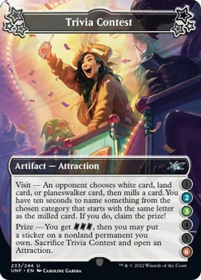 Trivia Contest 2 3 6 Unfinity Magic card