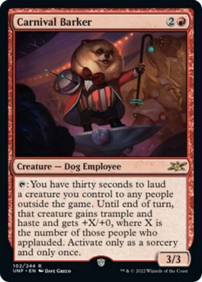 Carnival Barker Unfinity Magic card