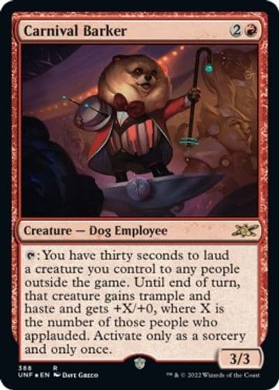 Carnival Barker Galaxy Foil Unfinity Magic card