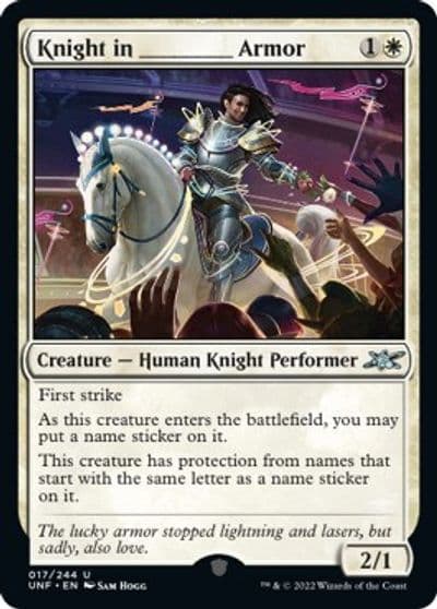 Knight in _______ Armor Unfinity Magic card