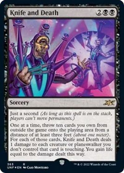 Knife and Death Galaxy Foil Unfinity Magic card