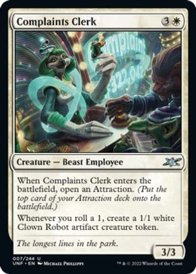 Complaints Clerk Unfinity Magic card