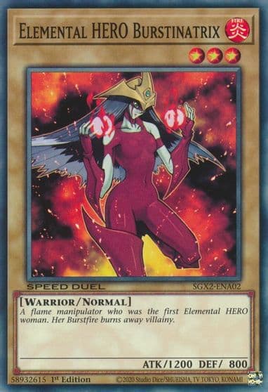 Elemental HERO Burstinatrix Speed Duel GX: Midterm Paradox Yu-Gi-Oh! card