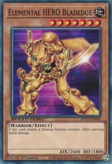 Elemental HERO Bladedge Speed Duel GX: Midterm Paradox Yu-Gi-Oh! card