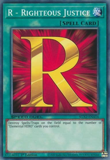 R Righteous Justice Speed Duel GX: Midterm Paradox Yu-Gi-Oh! card