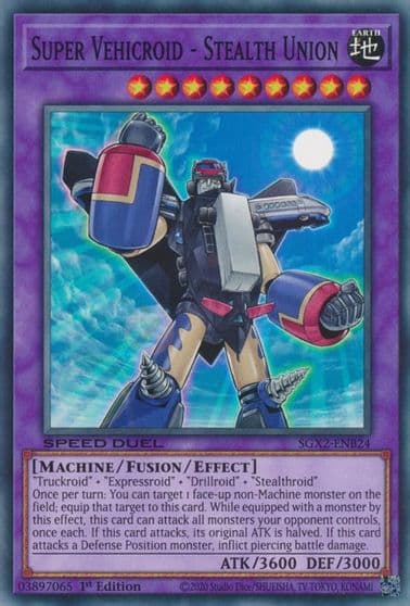 Super Vehicroid Stealth Union Speed Duel GX: Midterm Paradox Yu-Gi-Oh! card