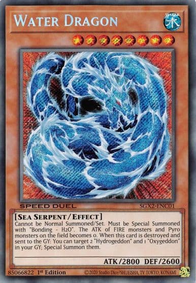 Water Dragon Secret Rare Speed Duel GX: Midterm Paradox Yu-Gi-Oh! card