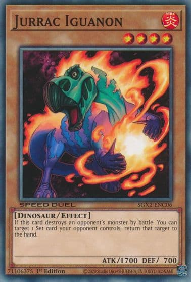 Jurrac Iguanon Speed Duel GX: Midterm Paradox Yu-Gi-Oh! card