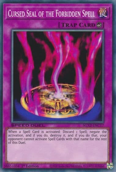 Cursed Seal of the Forbidden Spell Speed Duel GX: Midterm Paradox Yu-Gi-Oh! card