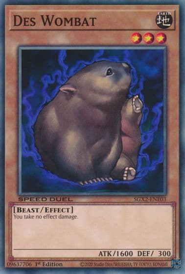Des Wombat Speed Duel GX: Midterm Paradox Yu-Gi-Oh! card