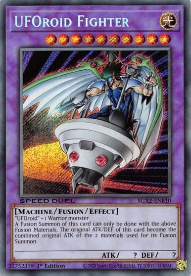 UFOroid Fighter Secret Rare Speed Duel GX: Midterm Paradox Yu-Gi-Oh! card