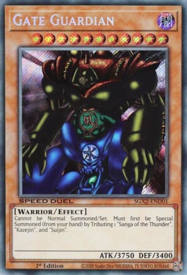 Gate Guardian Secret Rare Speed Duel GX: Midterm Paradox Yu-Gi-Oh! card