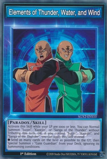Elements of Thunder Water and Wind Speed Duel GX: Midterm Paradox Yu-Gi-Oh! card
