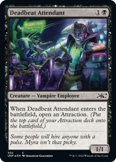 Deadbeat Attendant Galaxy Foil Unfinity Magic card
