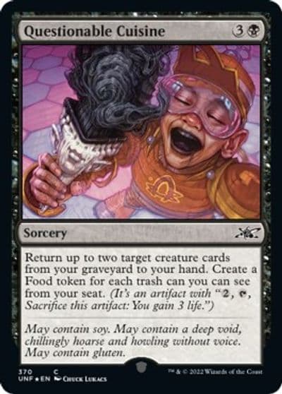 Questionable Cuisine Galaxy Foil Unfinity Magic card