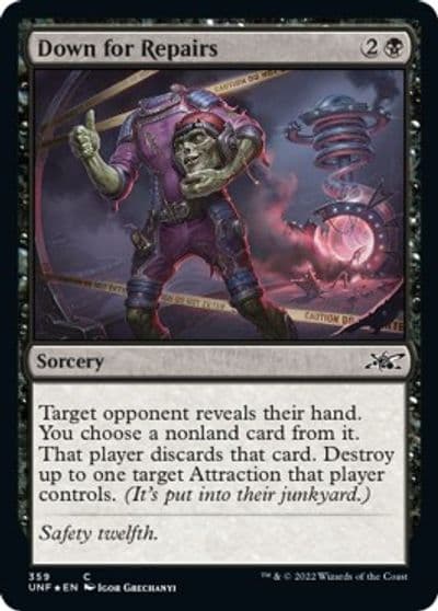 Down for Repairs Galaxy Foil Unfinity Magic card