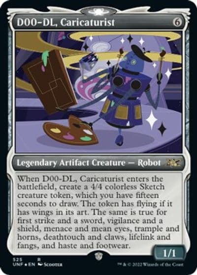D00 DL Caricaturist Showcase Galaxy Foil Unfinity Magic card