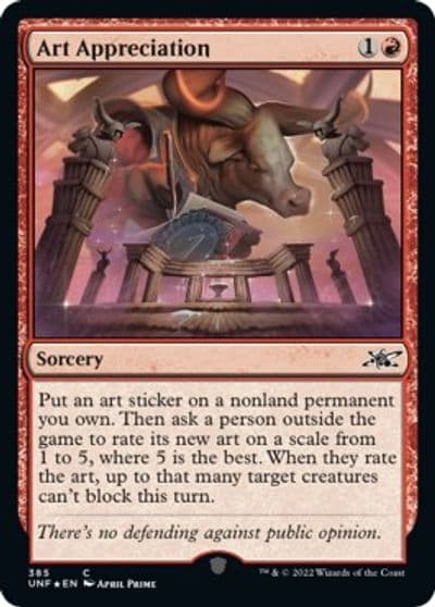 Art Appreciation Galaxy Foil Unfinity Magic card