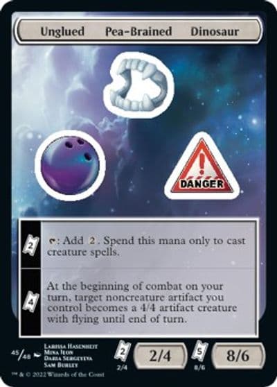 Unglued Pea Brained Dinosaur Unfinity Magic card