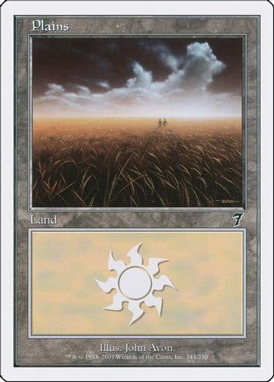 Plains 344 7th Edition Magic card