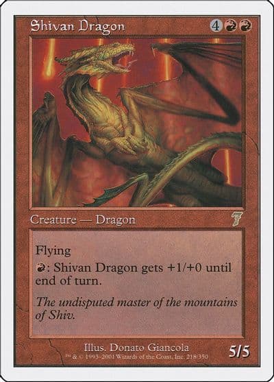 Shivan Dragon 7th Edition Magic card