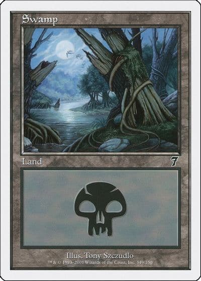Swamp 349 7th Edition Magic card