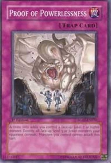 Proof of Powerlessness Raging Battle Yu-Gi-Oh! card