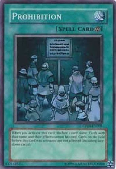 Prohibition Champion Pack 8 Yu-Gi-Oh! card