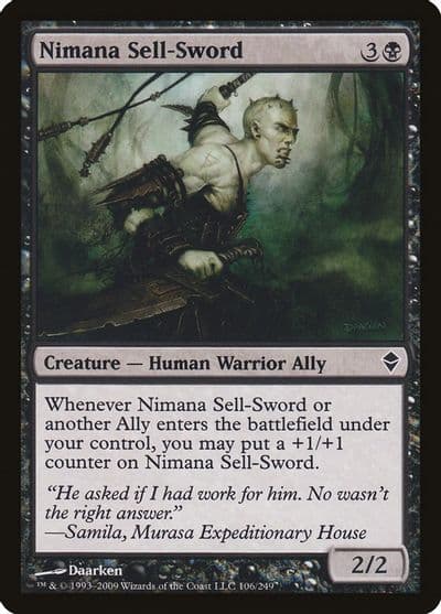 Nimana Sell Sword Zendikar Magic card