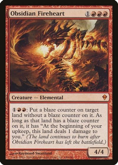 Obsidian Fireheart Zendikar Magic card