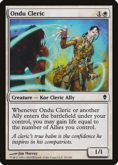 Ondu Cleric Zendikar Magic card