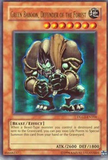 Green Baboon Defender of the Forest Dark Legends Yu-Gi-Oh! card