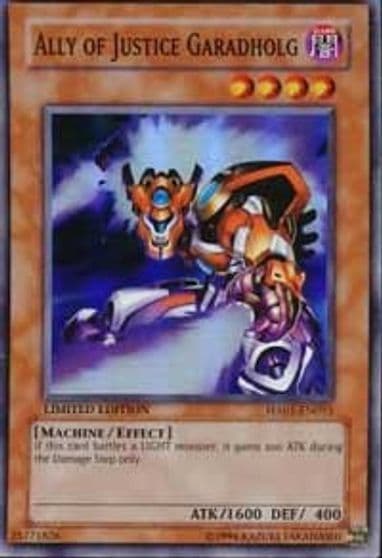 Ally of Justice Garadholg Hidden Arsenal Yu-Gi-Oh! card