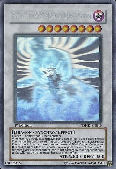 Black Winged Dragon Ghost Rare The Shining Darkness Yu-Gi-Oh! card