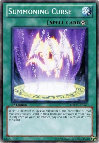 Summoning Curse Duelist Revolution Yu-Gi-Oh! card
