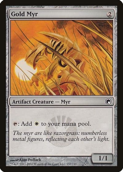 Gold Myr Scars of Mirrodin Magic card