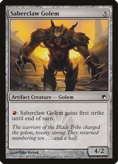 Saberclaw Golem Scars of Mirrodin Magic card