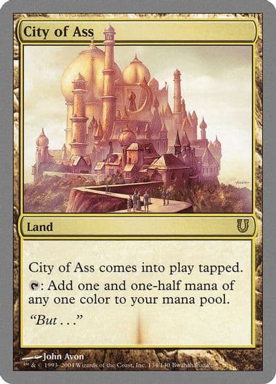 City of Ass Unhinged Magic card