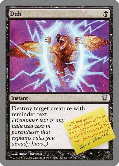 Duh Unhinged Magic card