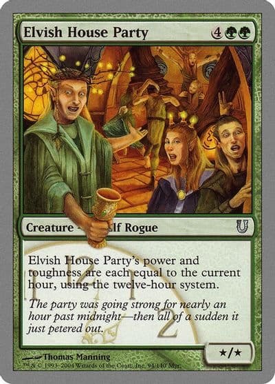Elvish House Party Unhinged Magic card