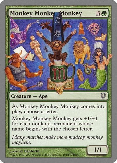 Monkey Monkey Monkey Unhinged Magic card