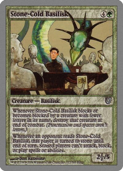 Stone Cold Basilisk Unhinged Magic card