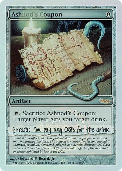 Ashnods Coupon Arena Promos Magic card