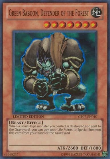 Green Baboon Defender of the Forest 2010 Collectors Tins Yu-Gi-Oh! card