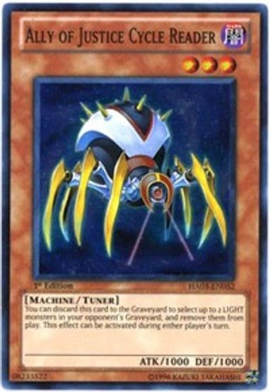 Ally of Justice Cycle Reader Hidden Arsenal 3 Yu-Gi-Oh! card