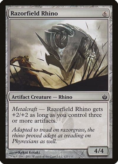 Razorfield Rhino Mirrodin Besieged Magic card